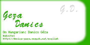 geza danics business card